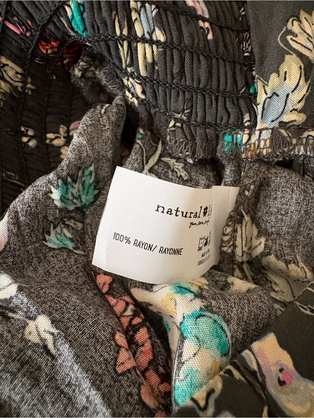 Natural Life NWT Black Floral Rayon Skirt size Medium - Picture 7 of 8